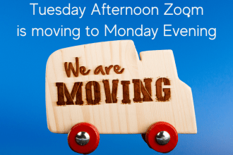 Katherine's weekly Zoom group will be moving effectively this Monday, May 10, 2021. Please mark your calendar